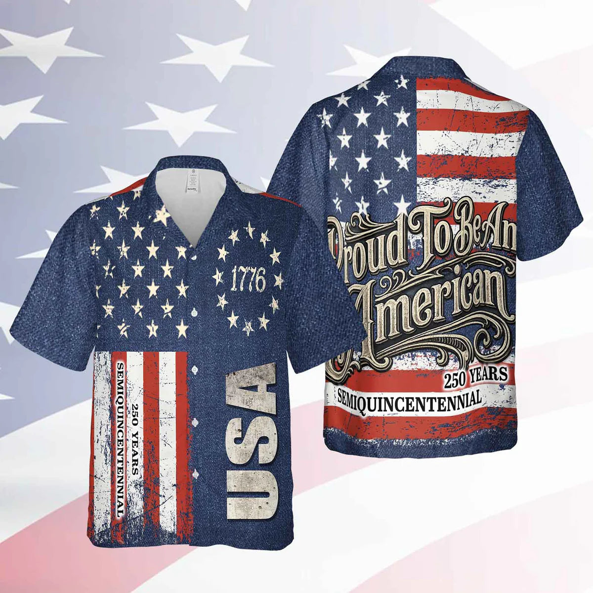 Retro Hawaii 250 Years of Freedom 1776 - 2026 Eagle Patriotic Shirt Statue Of Liberty, US Flag, Liberty Bell, 250th Anniversary Hawaiian Shirt 9I4