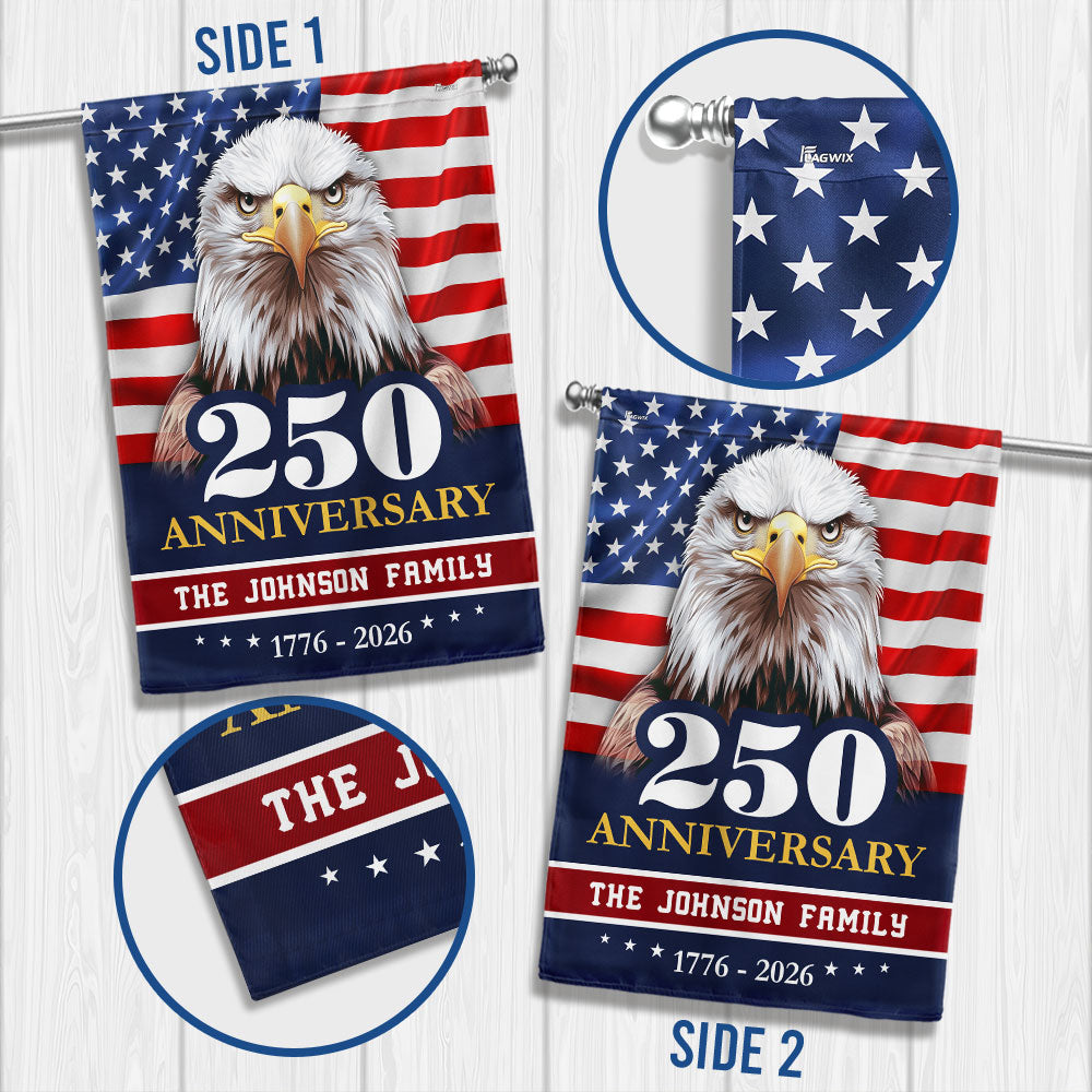 Personalized 250 Anniversary 1776 2026 USA, Patriotic Eagle Custom Name 
