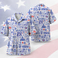 USA 250th Anniversary Hawaiian Shirt, Patriotic Aloha Wear Button Down