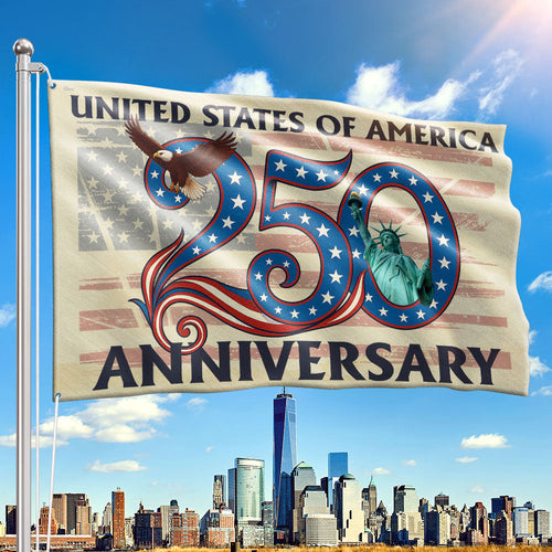 1776 2026 Grommet Patriotic Flag for America 250th Anniversary