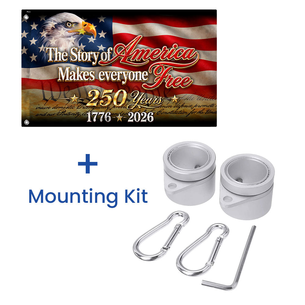Patriotic The Story of America Grommet Flag for 250 Years of Freedom 1776 2026