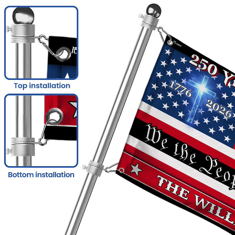 Patriotic Custom Name Flag, Personalized 250 Years of Blessings 1776 2026 American Grommet Flag