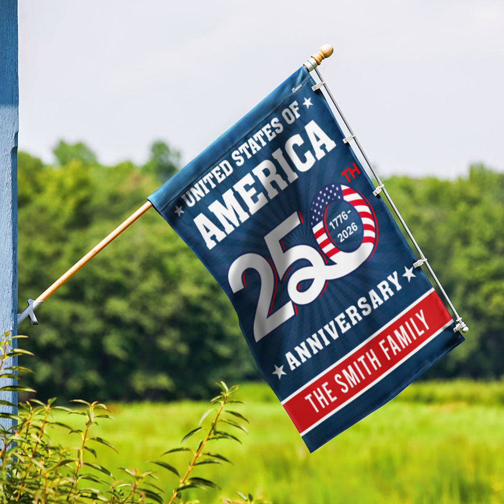 Personalized 250th Anniversary United States of America Decorative Flag