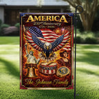 Personalized America 250th Anniversary Flag, Fire Flame Eagle Flag