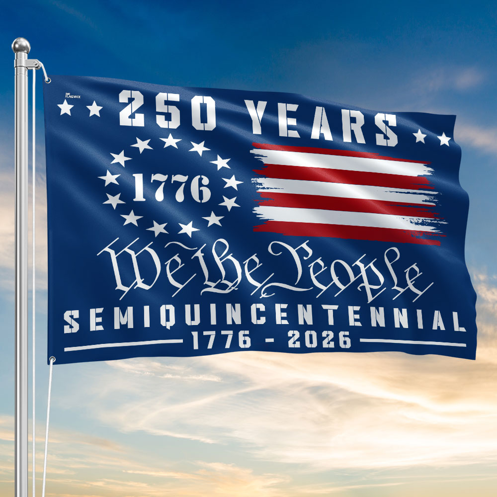 We The People 250 Canvas American Grommet Flag for 250th Anniversary