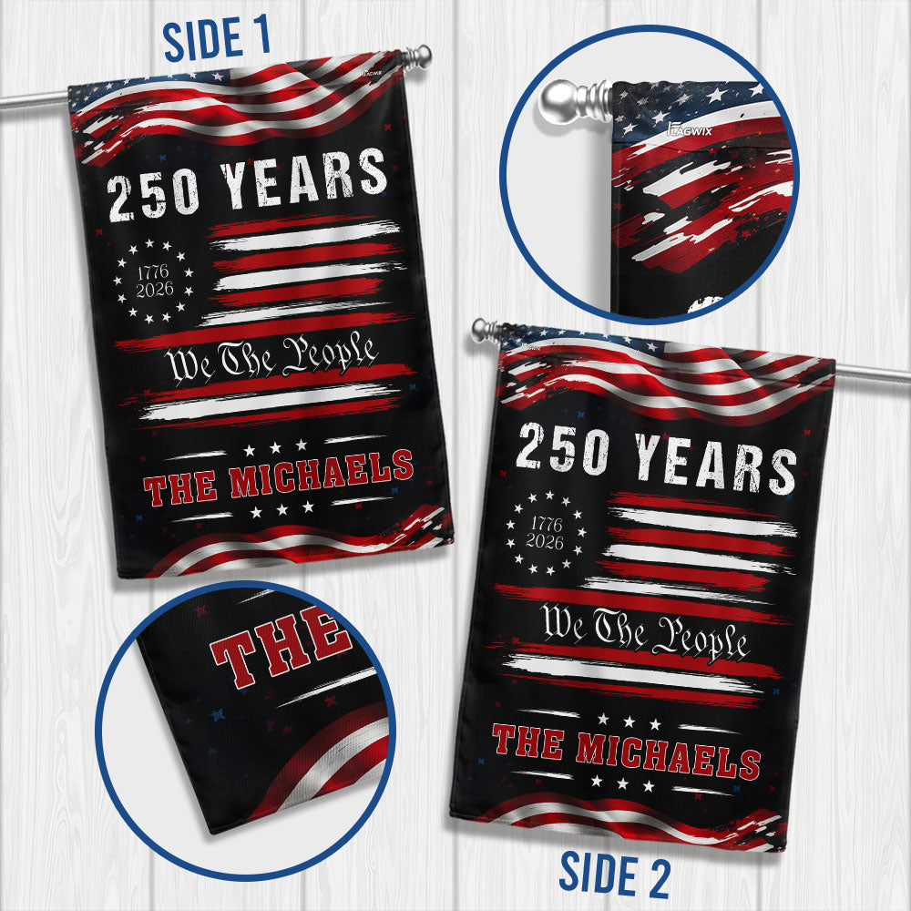 Personalized 250 Years of Freedom Semiquincentennial Decor, 1776 2026 Custom American Patriotic Flag