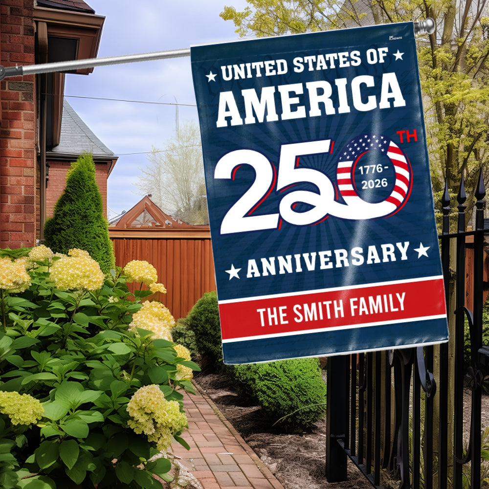 Personalized 250th Anniversary United States of America Decorative Flag