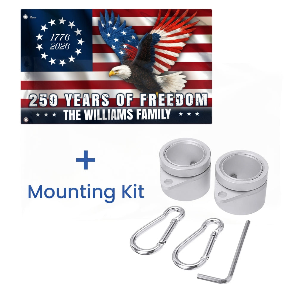 Personalized 250 Years of Freedom Betsy Ross 1776 2026 Eagle Grommet Flag