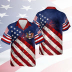 Personalized 250 Years 1776-2026 American Flag Hawaiian Shirt, Patriotic Eagle USA AOP Hawaii Shirt 684815