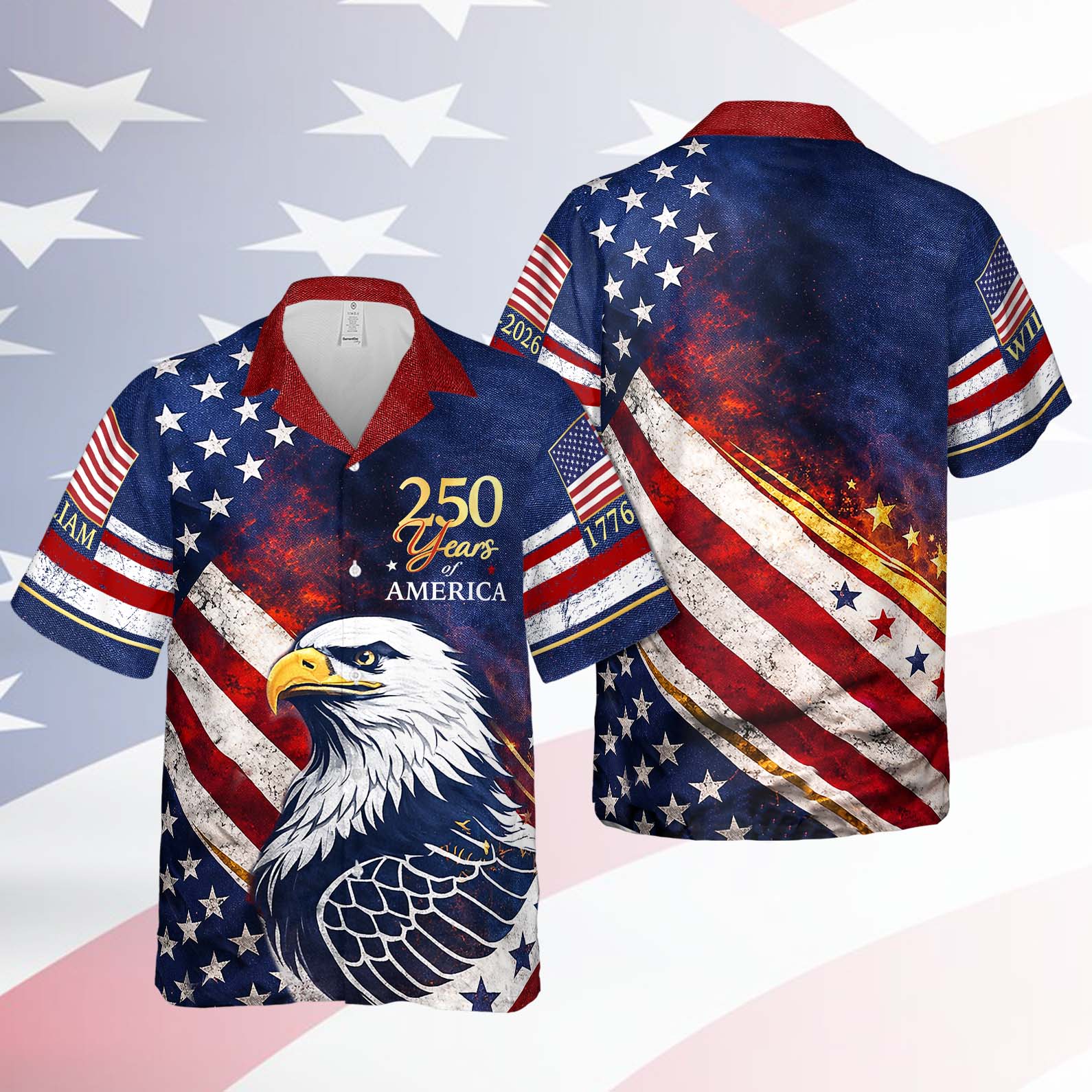 Personalized 250 Years Of America 1776–2026 Hawaiian Shirt, Patriotic Independence Day Hawaii Shirt 684819