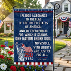 Pledge of Allegiance Garden Flag, One Nation Under God 250 Years 1776 2026 Flag Decor