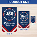 Flagwix American Flag - Flagwix America 250th Anniversary Golden Age Canvas Flag