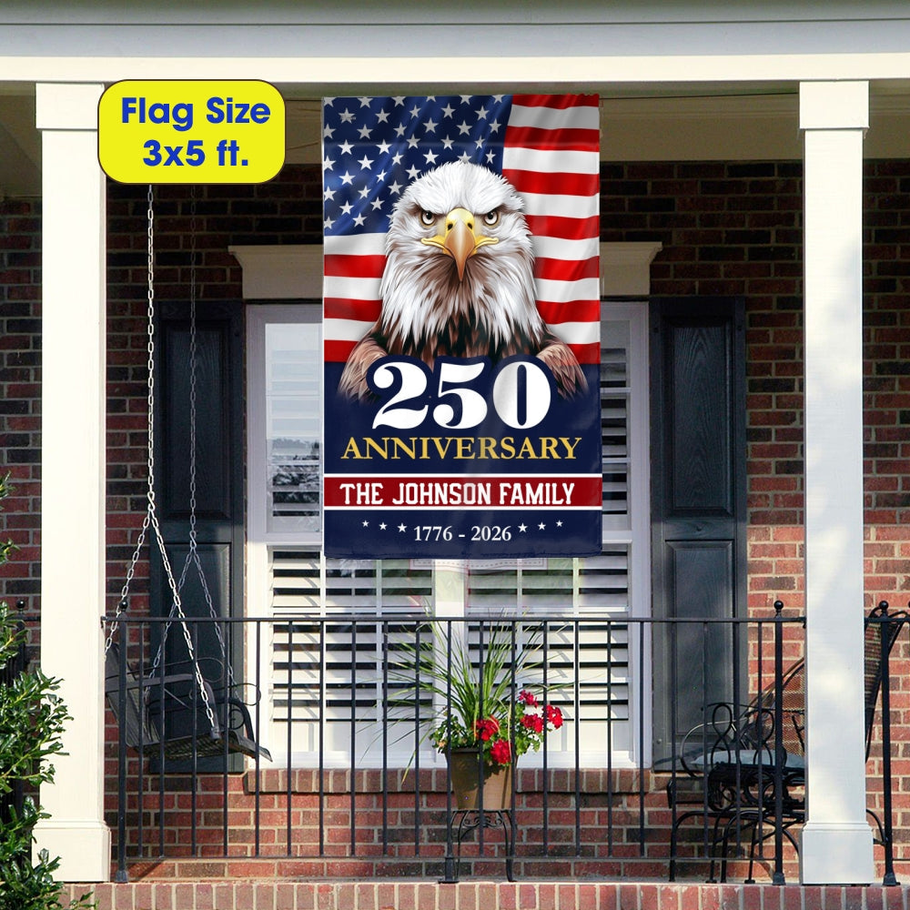Personalized 250 Anniversary 1776 2026 USA, Patriotic Eagle Custom Name 