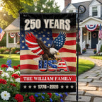 Custom Name American 1776 2026 Flag, Personalized 250 Years Eagle USA Flag