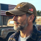 Personalized Patriotic 250th Anniversary Washed Cap with Embroidered American Flag