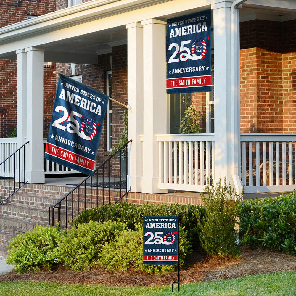 Personalized 250th Anniversary United States of America Decorative Flag