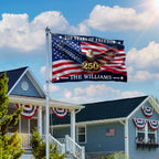 Custom American Flag, Personalized 250 Years of Freedom Grommet Flag