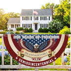 Personalized 250 Years of Freedom Fan Flag, Patriotic Eagle Custom Name Semiquicentennial Flag