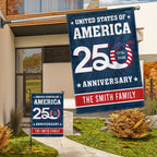 Personalized 250th Anniversary United States of America Decorative Flag