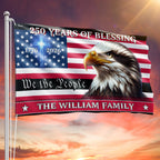 Patriotic Custom Name Flag, Personalized 250 Years of Blessings 1776 2026 American Grommet Flag