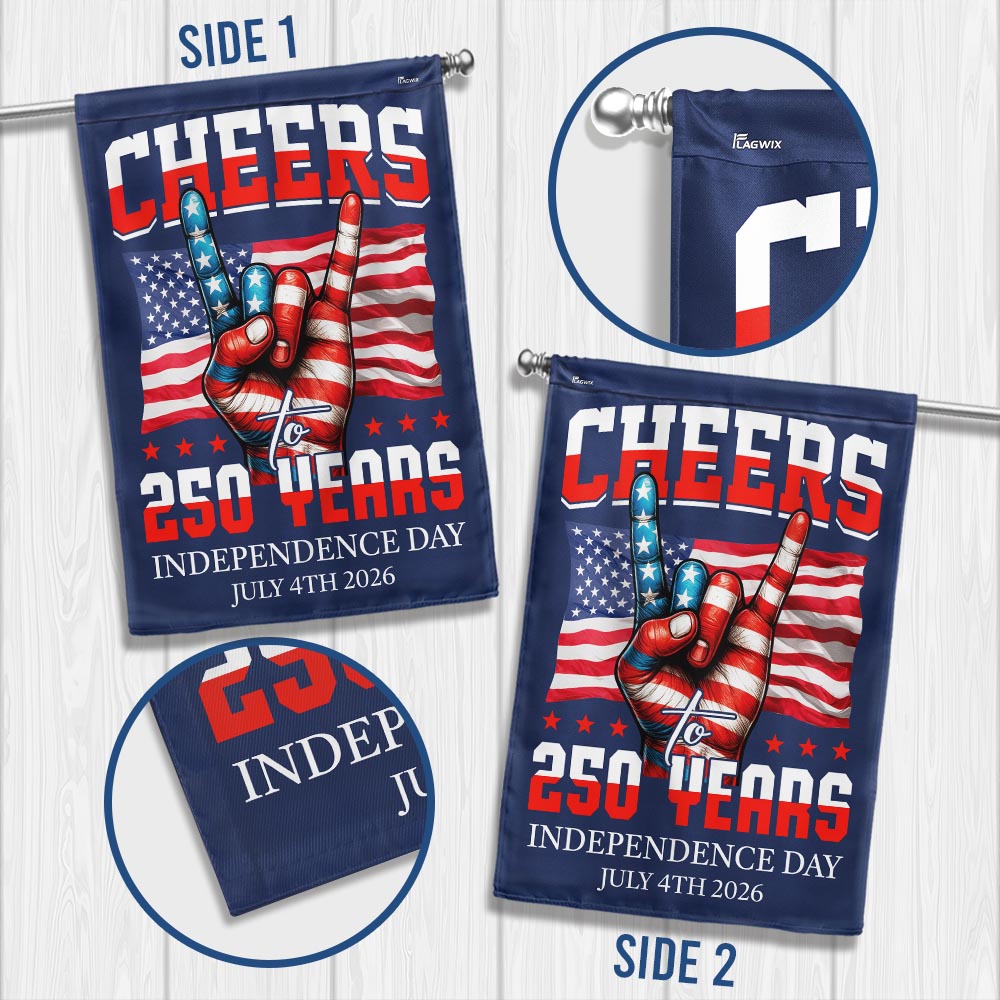 Flagwix American Flag - Cheers To America 250th Anniversary Canvas Flag