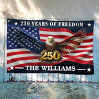 Custom American Flag, Personalized 250 Years of Freedom Grommet Flag
