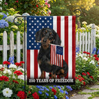 Dog American Flag, 250 Years of Freedom Dachshund Dog US Flag