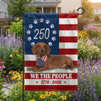 Patriotic Dog American Flag, 250 Years Dachshund Dog 1776 2026 Flag