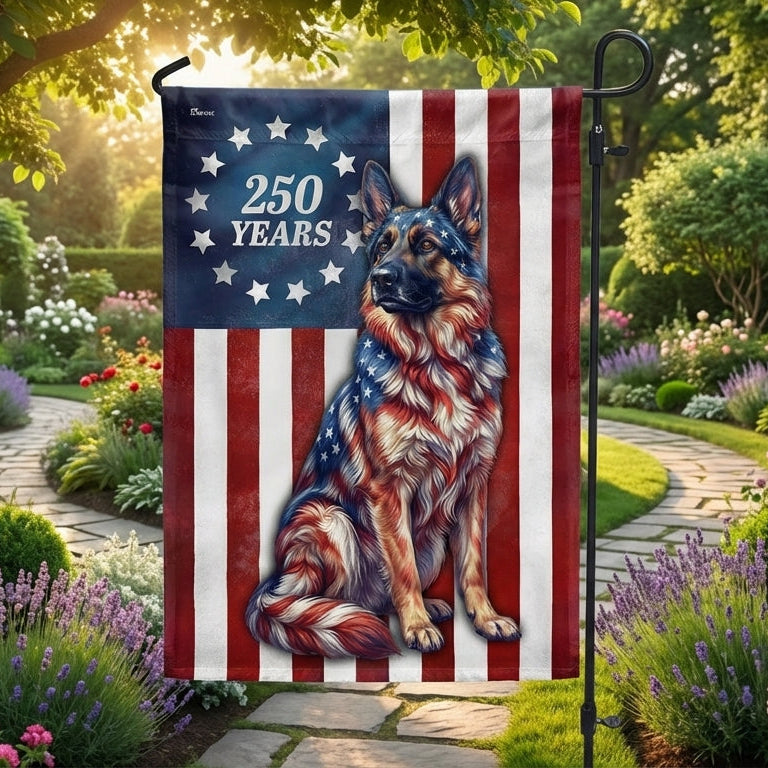 Flagwix Patriotic Dog Garden Flag, 250 Years German Shepherd Betsy Ross Flag Decor