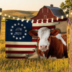 Hertford Cow American Flag, 1776 2026 Proud Cow Farmer Grommet Flag