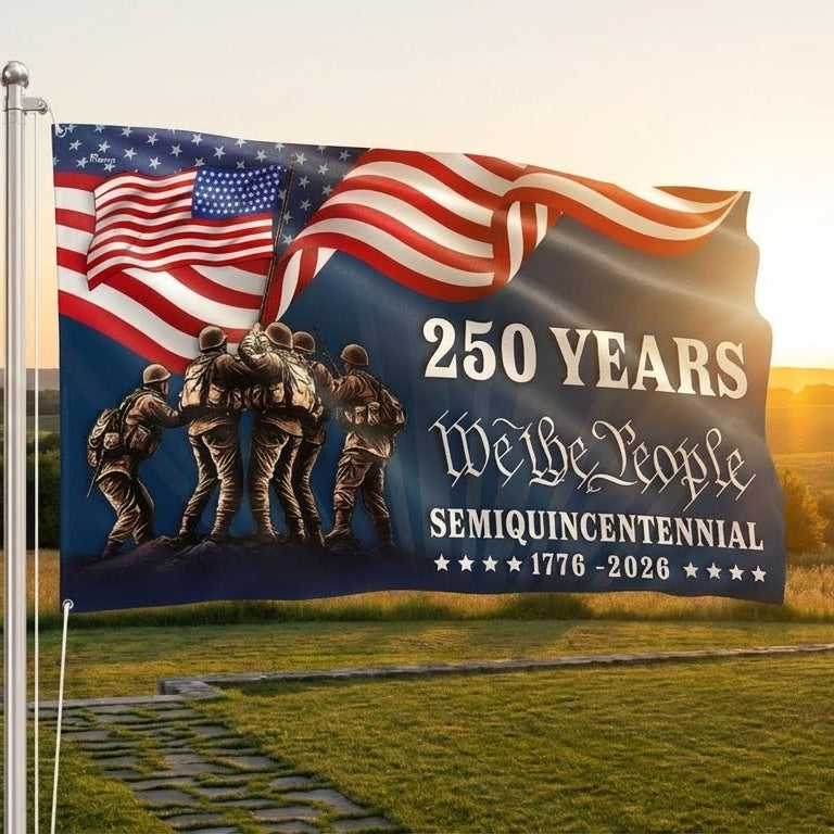 We The People Semiquincentennial Military 250 Years Grommet Flag