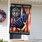 God Family Country Betsy Ross Patriotic 1776 2026 US 250 Flag