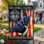 God Family Country Betsy Ross Patriotic 1776 2026 US 250 Flag