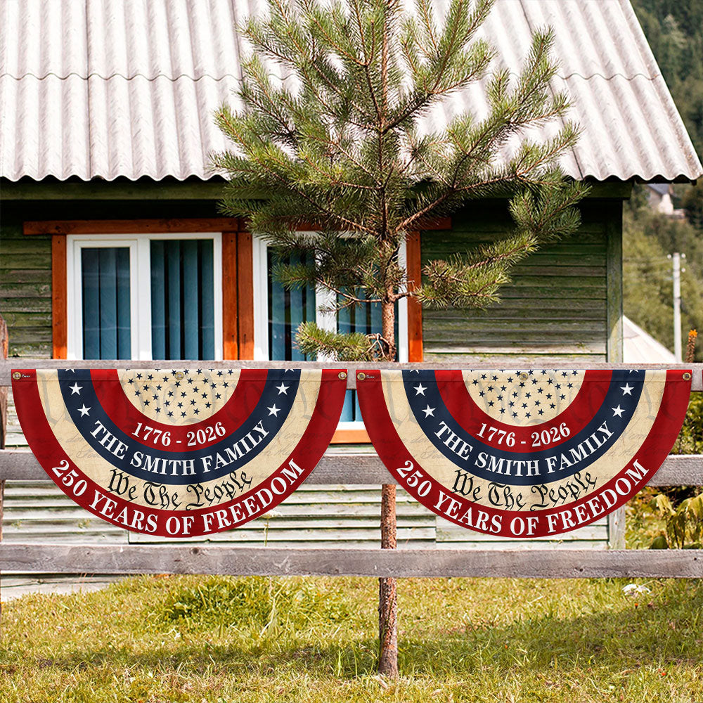 250 Years Personalized Fan Flag, Patriotic Custom Name 1776 2026 Vintage Decor
