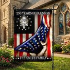Personalized 250 Years of Blessing Flag, 1776 2026 Christian Home Decor