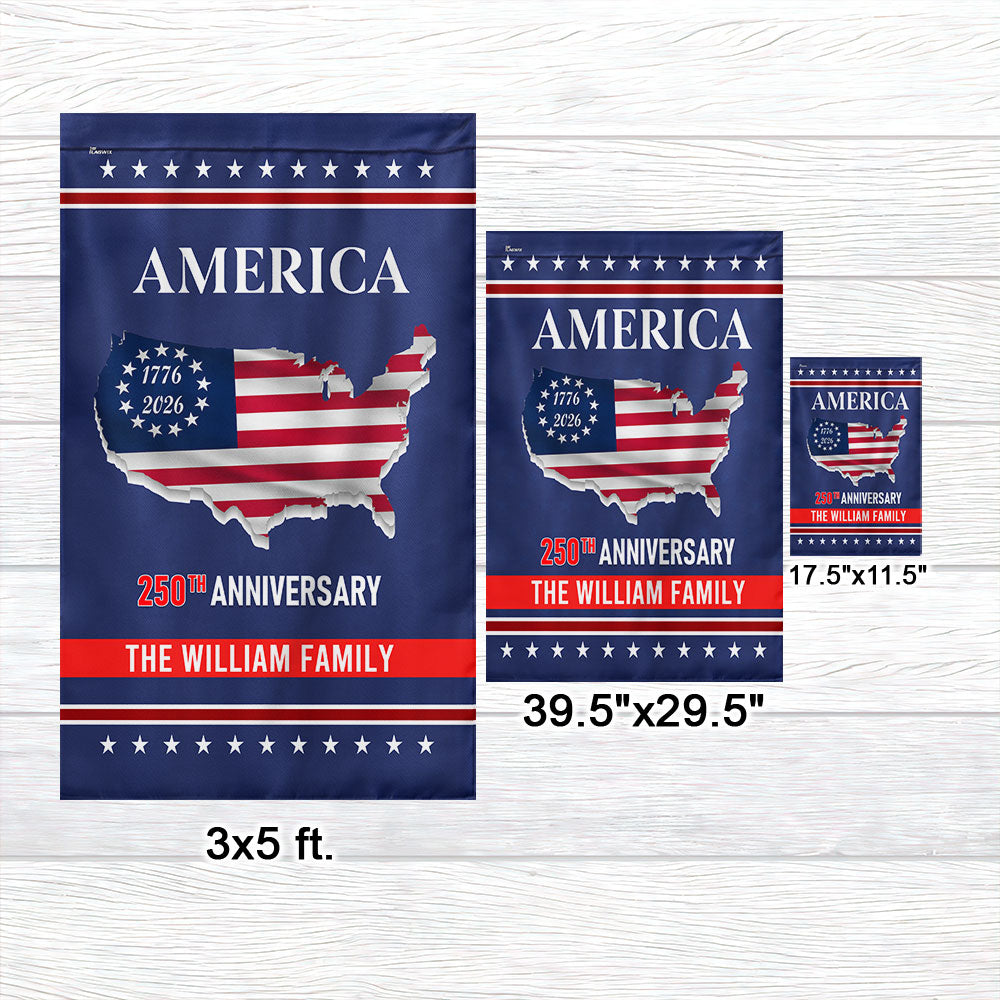 Personalized 250th Anniversary America Flag, 1776 2026 America Map Decor