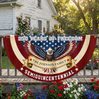 Personalized 250 Years of Freedom Fan Flag, Patriotic Eagle Custom Name Semiquicentennial Flag