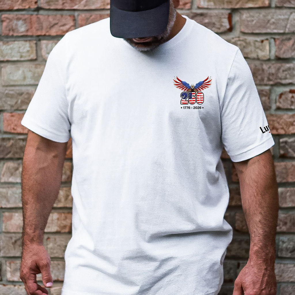 250 Years of Freedom Personalized T-Shirt | Bald Eagle Patriotic Tee