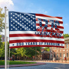 Patriotic American Flag, 1776 America 250 Years of Freedom Grommet Flag