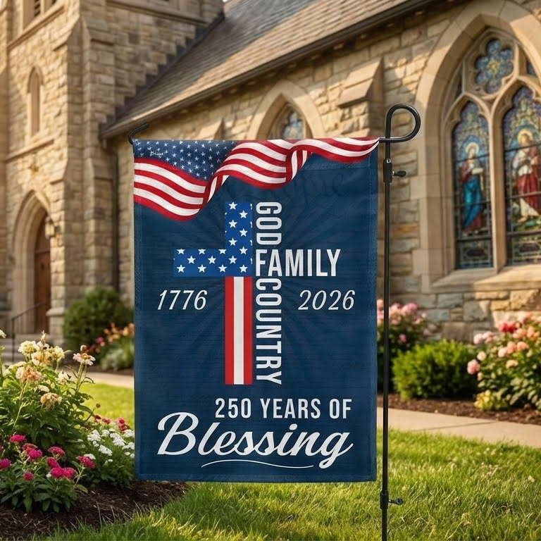 250 Years of Blessing God 1776 2026 Patriotic Flag 3-Day Shipping