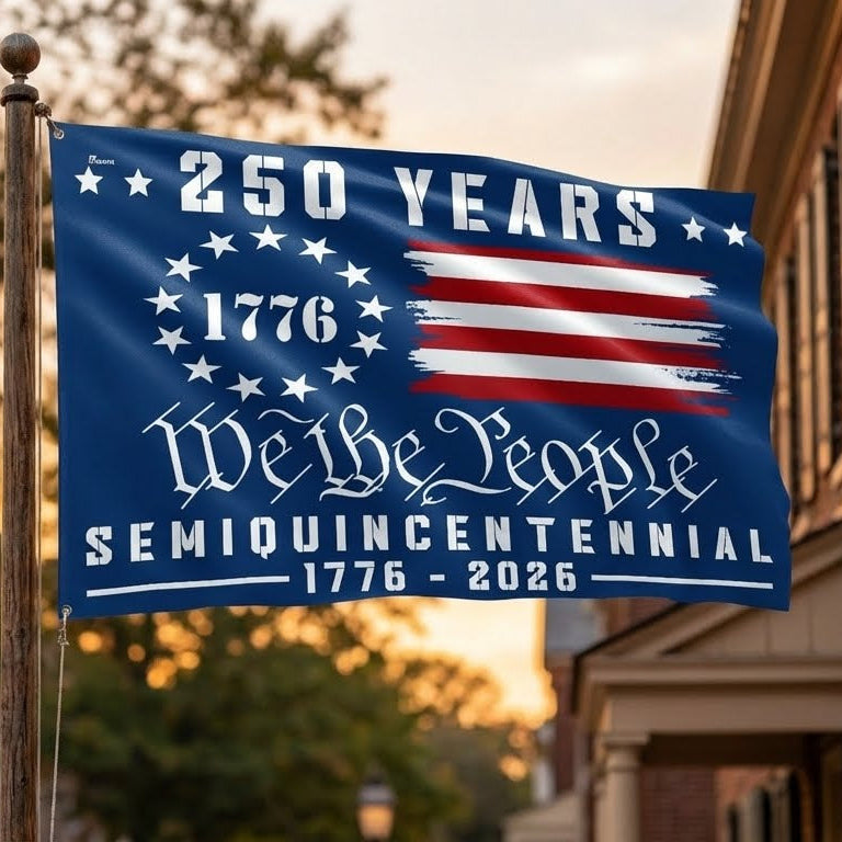 We The People 250 Canvas American Grommet Flag for 250th Anniversary