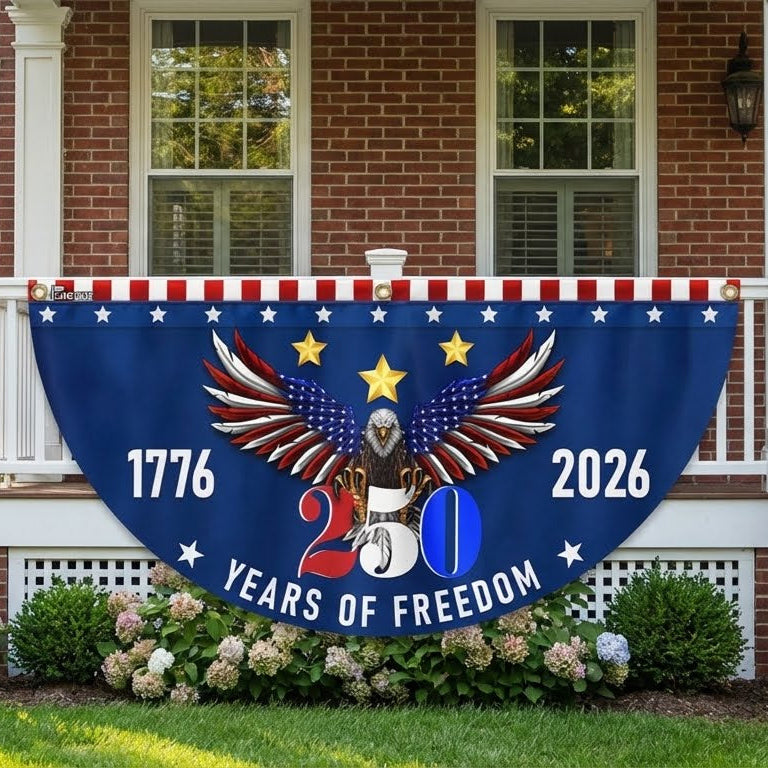 250 Years of Freedom Fan Flag Eagle for American Semiquincentennial