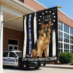German Shepherd Thin Blue Line Flag, 250 Years of Protection US Flag