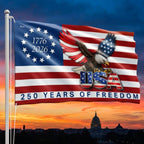 250 Years of Freedom American Patriot Flag, Betsy Ross 1776 2026 Grommet Flag