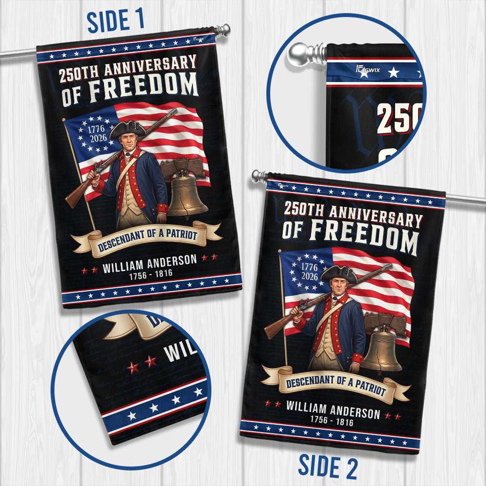 Custom Descendant of A Patriot 250 Years Flagwix Flag for Indoor Outdoor