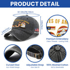 Personalized Patriotic 250th Anniversary Washed Cap with Embroidered American Flag