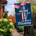 Custom American Patriotic Flag, Personalized 250 Years of Blessing God 1776 2026 Flag Decor
