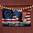 Personalized 250 Years of Freedom Betsy Ross 1776 2026 Eagle Grommet Flag