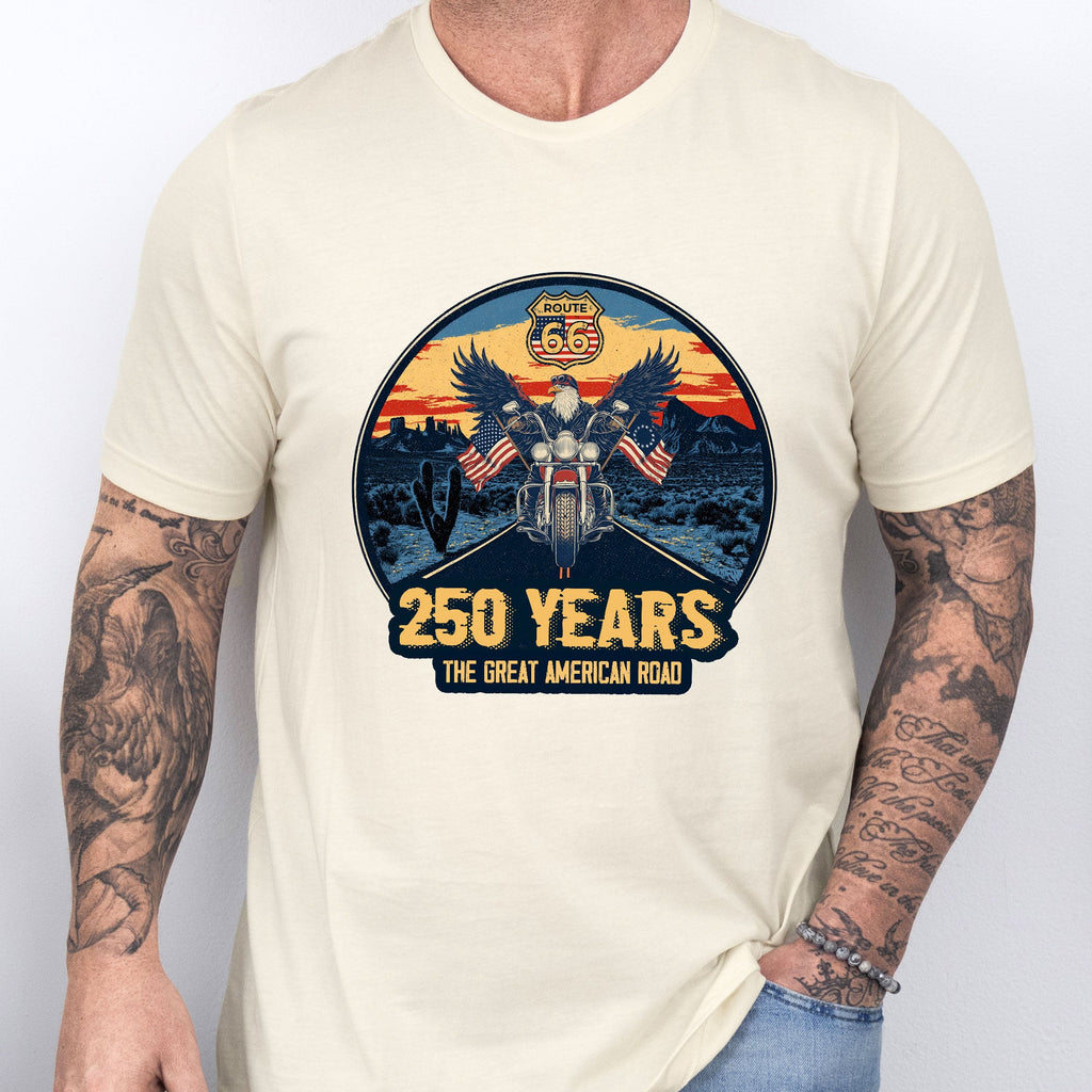 250 Years Route 66 Motor Patriotic T-Shirt | The Great American Road Tee