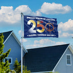 USA 250th Sailing Through History Grommet Flag for Patriotic Navy Decor